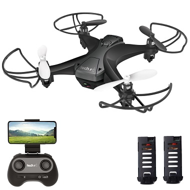 tech rc Mini Drone avec Caméra 1080P HD Vole par Trajectoire 3D Flip Mode sans Tête Drone avec Mode Capteur de Gravité 2 Piles Modulaires pour Garçons Filles Débutants Maintien d'Altitude 